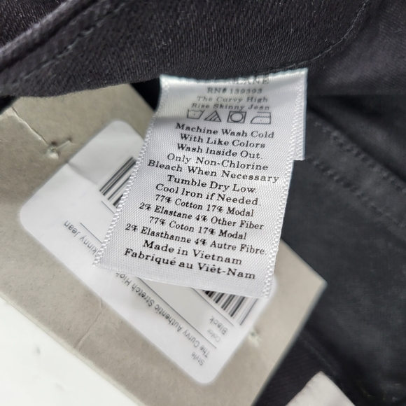 Everlane Black Curvy High Rise Skinny Jeans sz 26 regular - Picture 4 of 6